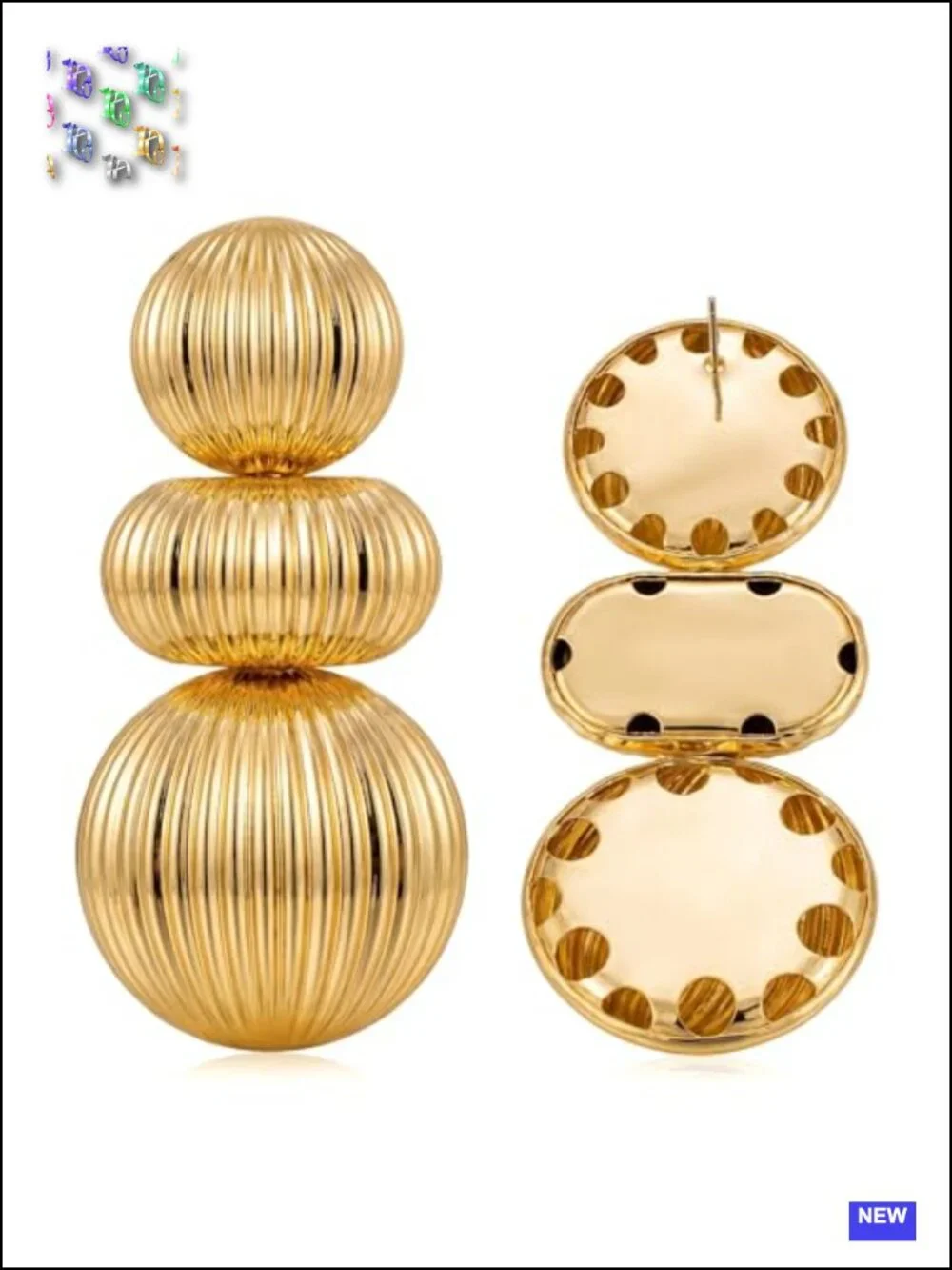 Large Gold Ball Earrings Chunky Oversized Big Dangle Statement Earrings Trendy